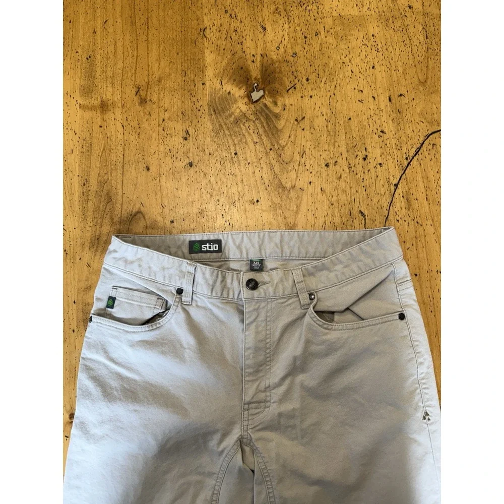 Stio Rivet Pants Men 32x29 Khaki Straight Canvas Stretch Casual‎ Hiking Outdoors
